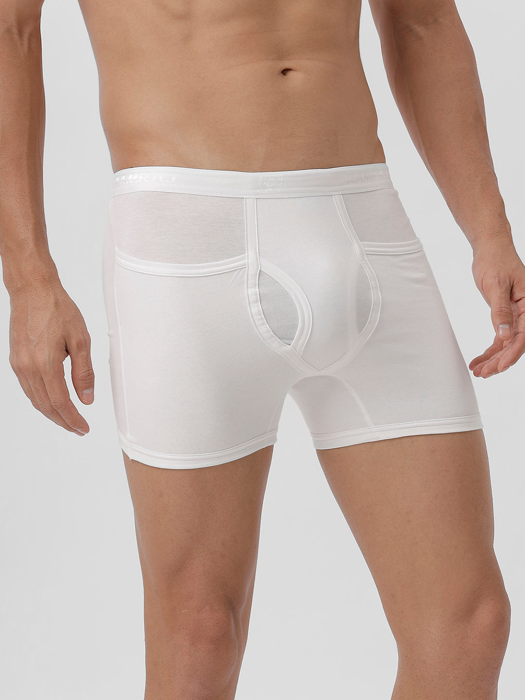 Men 100% Combed Cotton White Pocket Trunk Plus Size Target (Pack of 2)