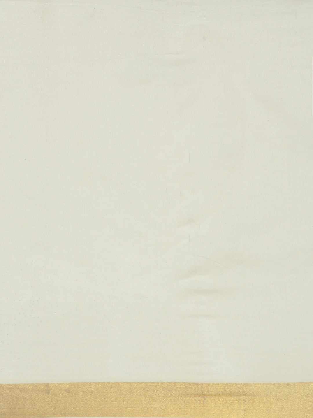 Women Traditional Kerala Cream Plain Saree with Gold Border KS222