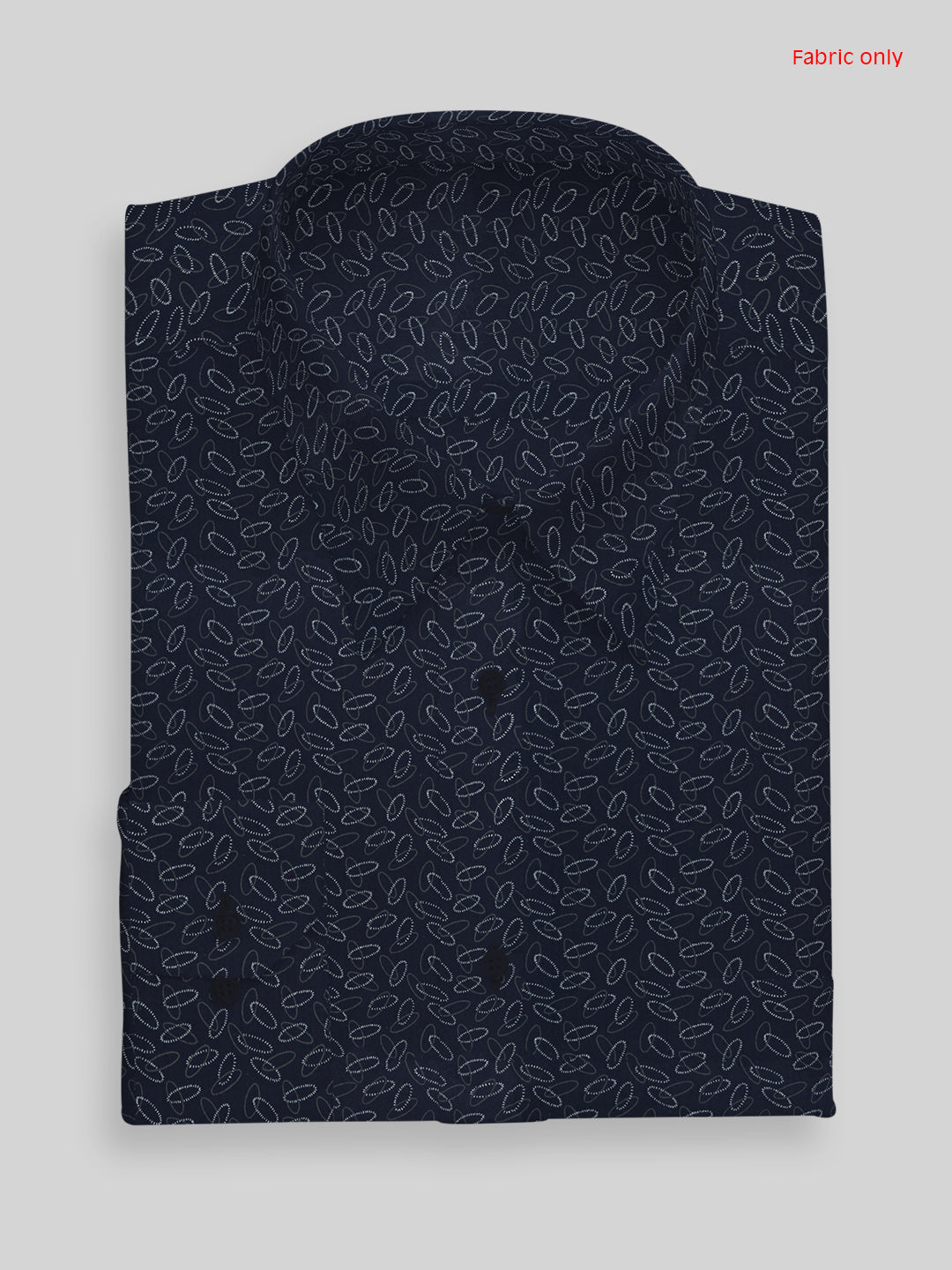 Men Cotton Rich Printed Shirt Fabric Navy Oslo Print