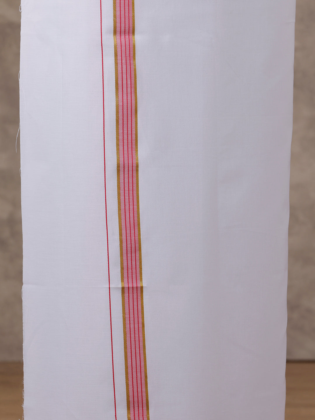 Men Matching Jari Border Dhoti & Shirt Set Pink VB3