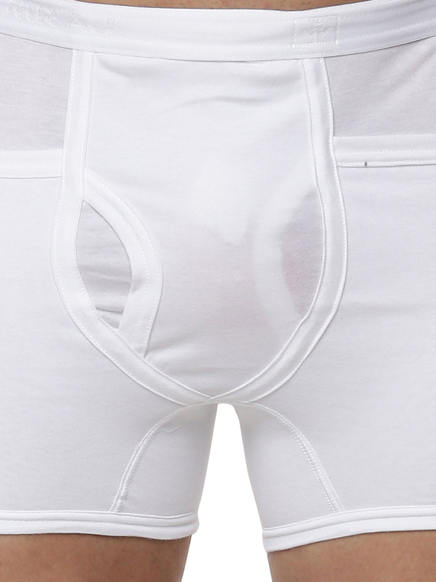 Soft Combed Fine Jersy White Plus Size Pocket Trunks Target (2PCs Pack)-Zoom view