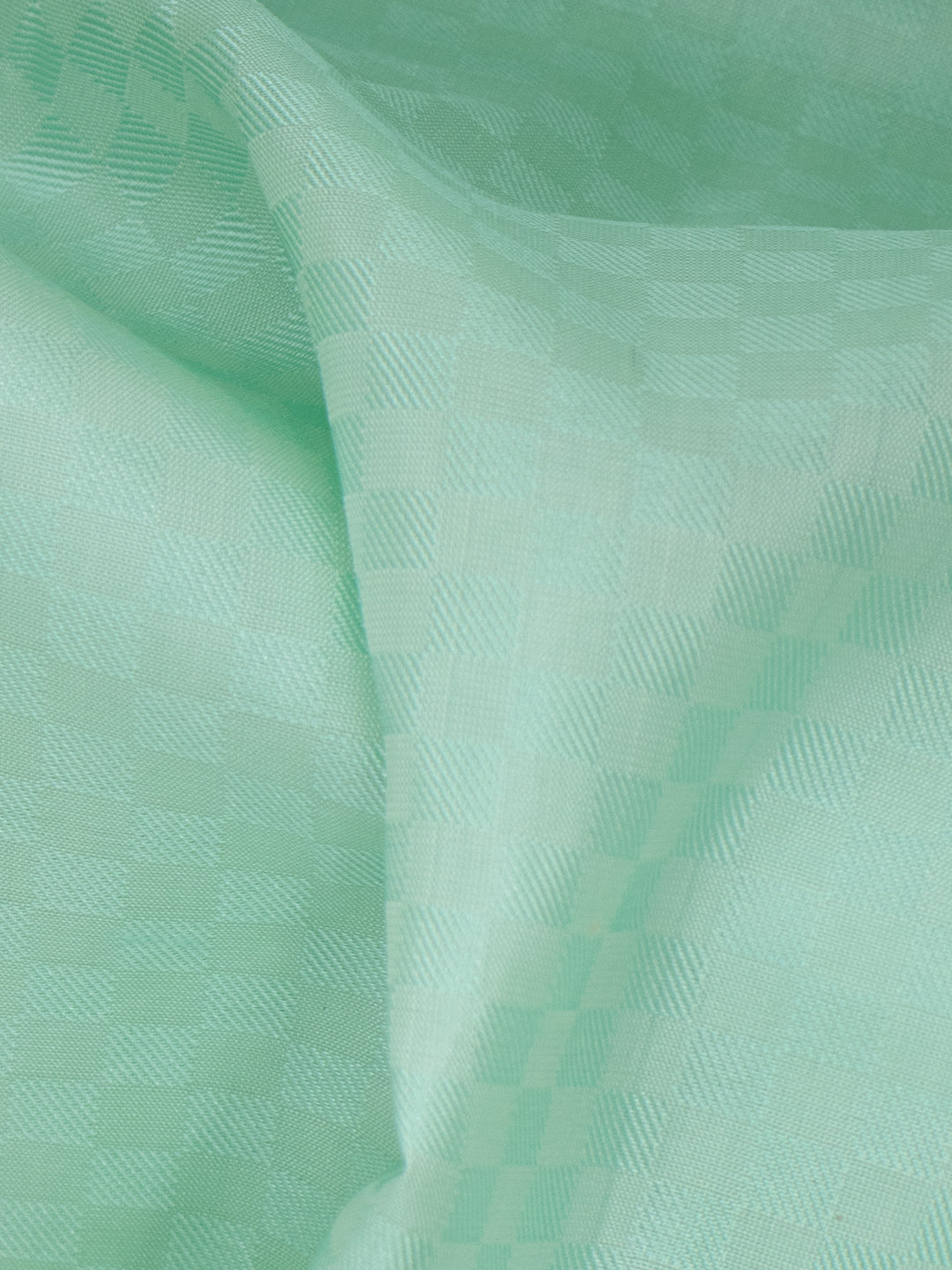 Men Pure Silk Green Dhoti & Towel Set with 4" inch Silver Jari Border TKC13