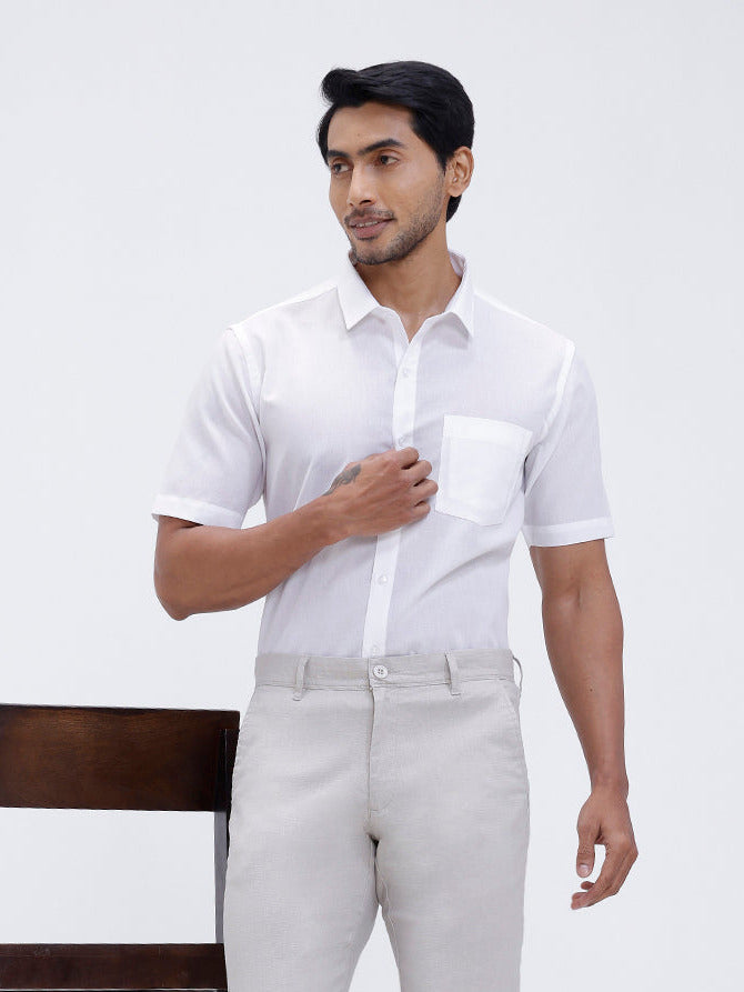Mens Cotton Half Sleeves Shirt and Linen Cotton Pants Combo TR15503