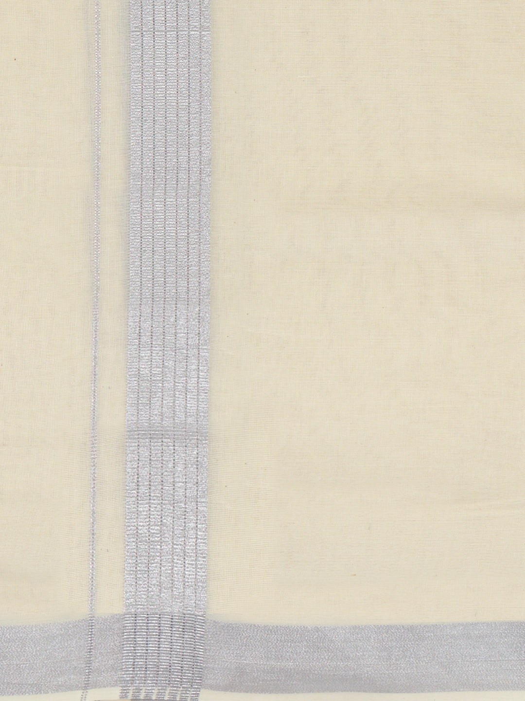 Double Layer 100% Cotton Cream Kora Dhoti with Fancy Jari Border - SJF02