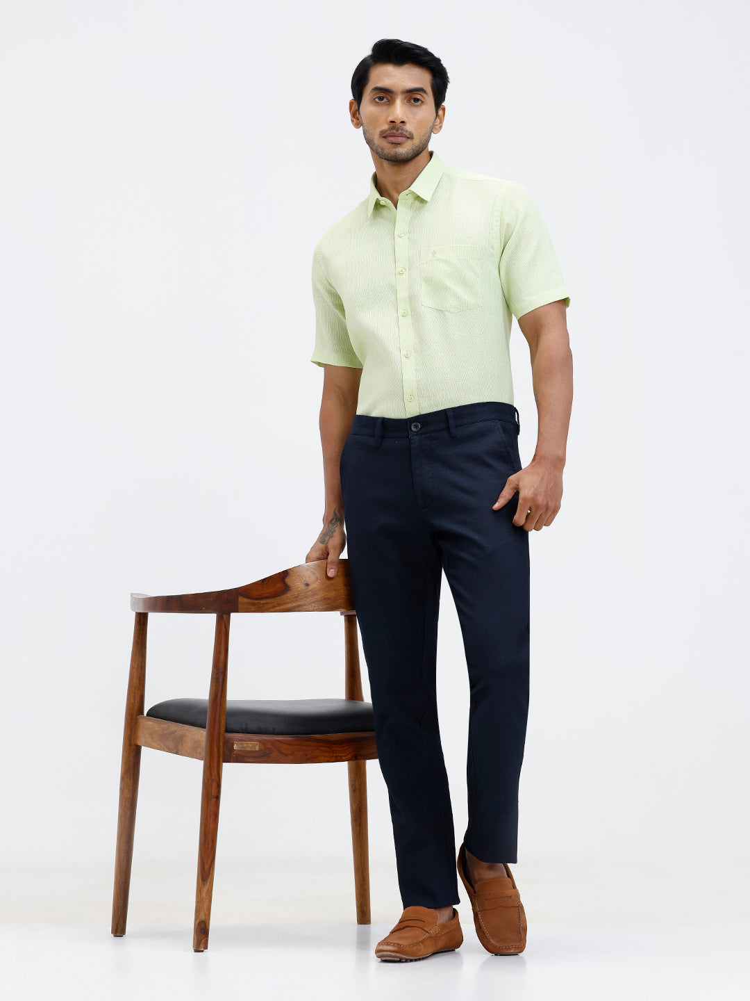 Men’s Smart Fit Cotton Lycra Stretch Dark Blue Pant