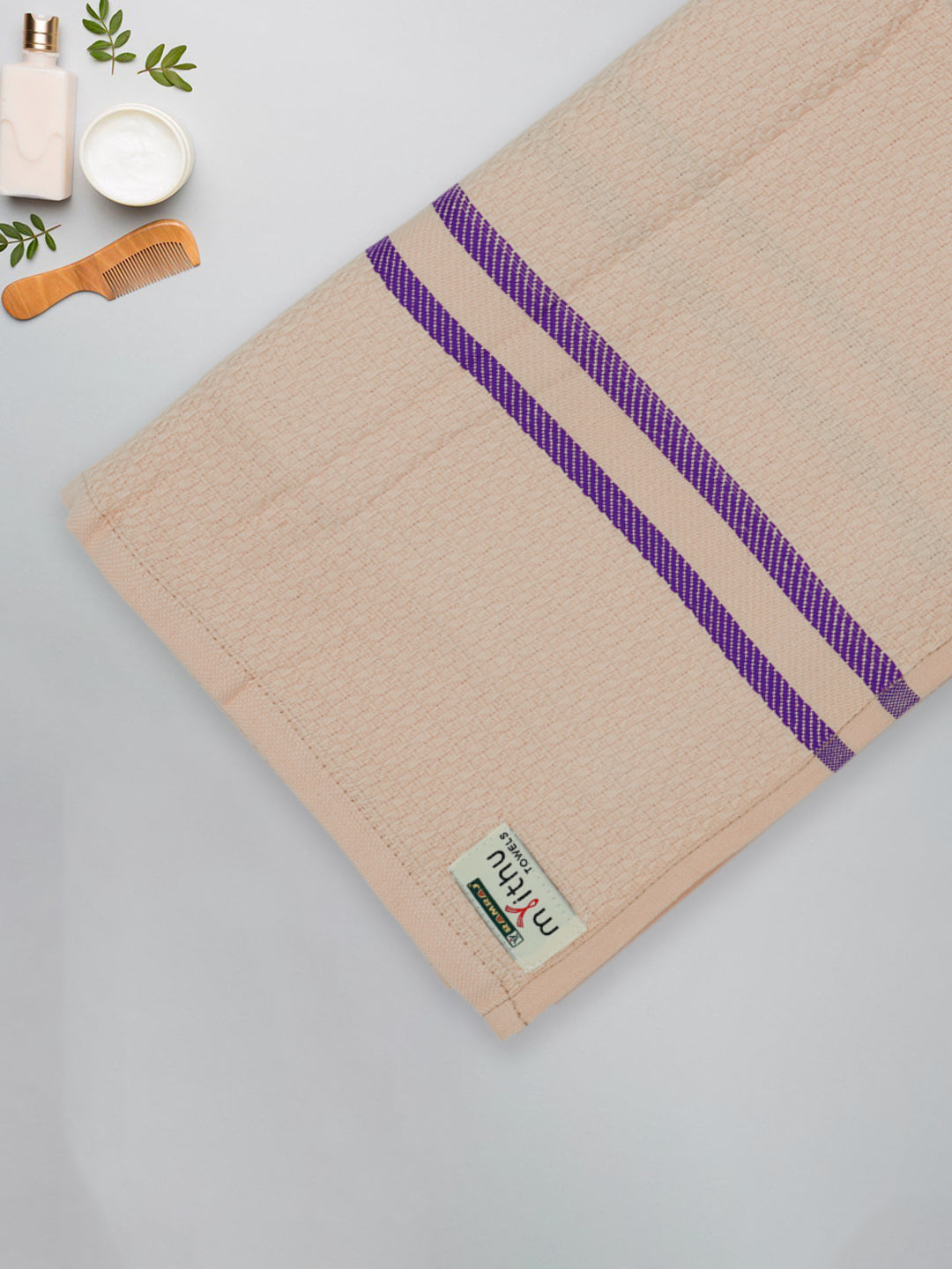 100% Cotton Self Designed Bath Towel Peach Magnus MCB03