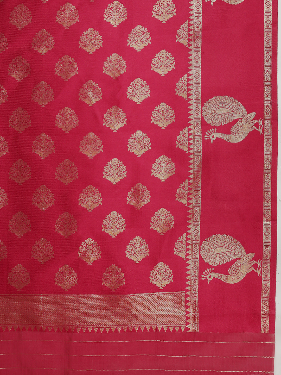 Women Yellow with Pink Border Soft Silk Saree SS392