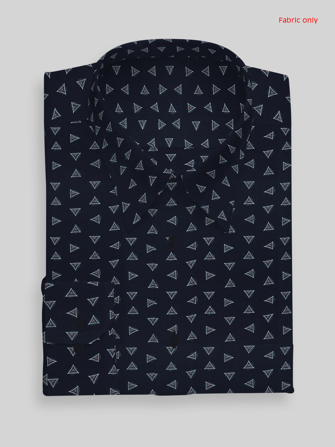 Men Cotton Rich Navy Printed Shirt Fabric Oslo Print
