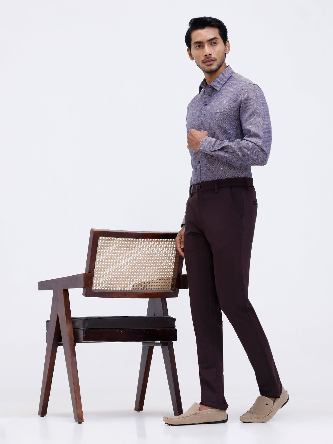 Men Cotton Rich Shirt Dark Blue Trendy 12 YL3