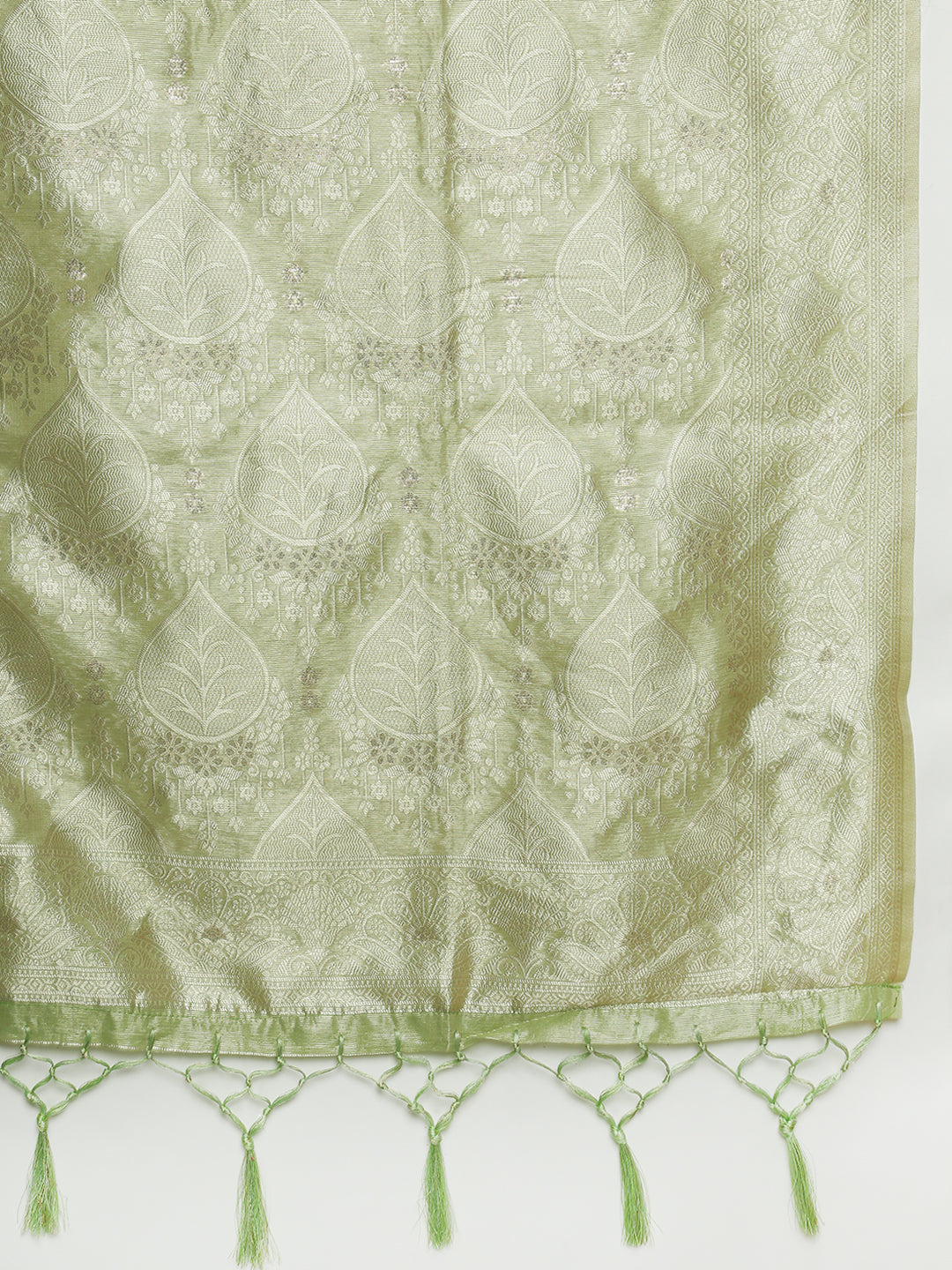 Women Green Cotton Weaving Saree PCS261