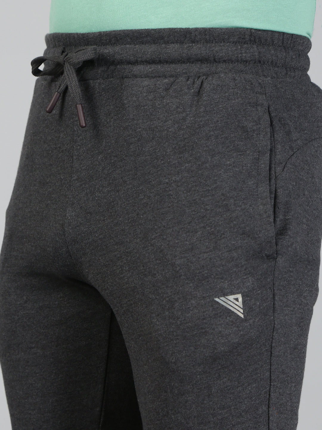 Men Combed Cotton Rich Track Pant with Side Pockets Charcoal Melange ETK8