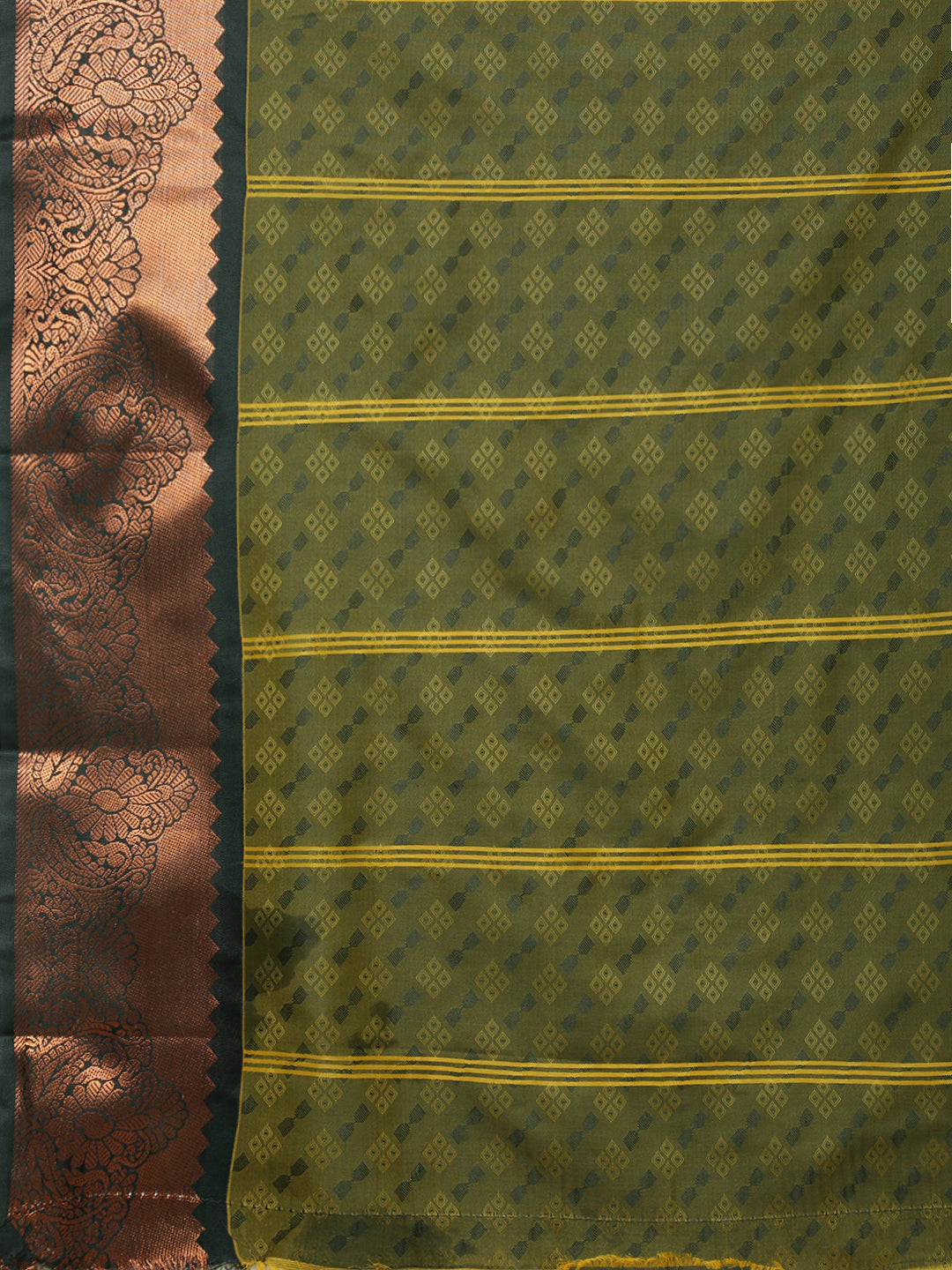 Women Yellow with Green Art Silk Saree ASS115