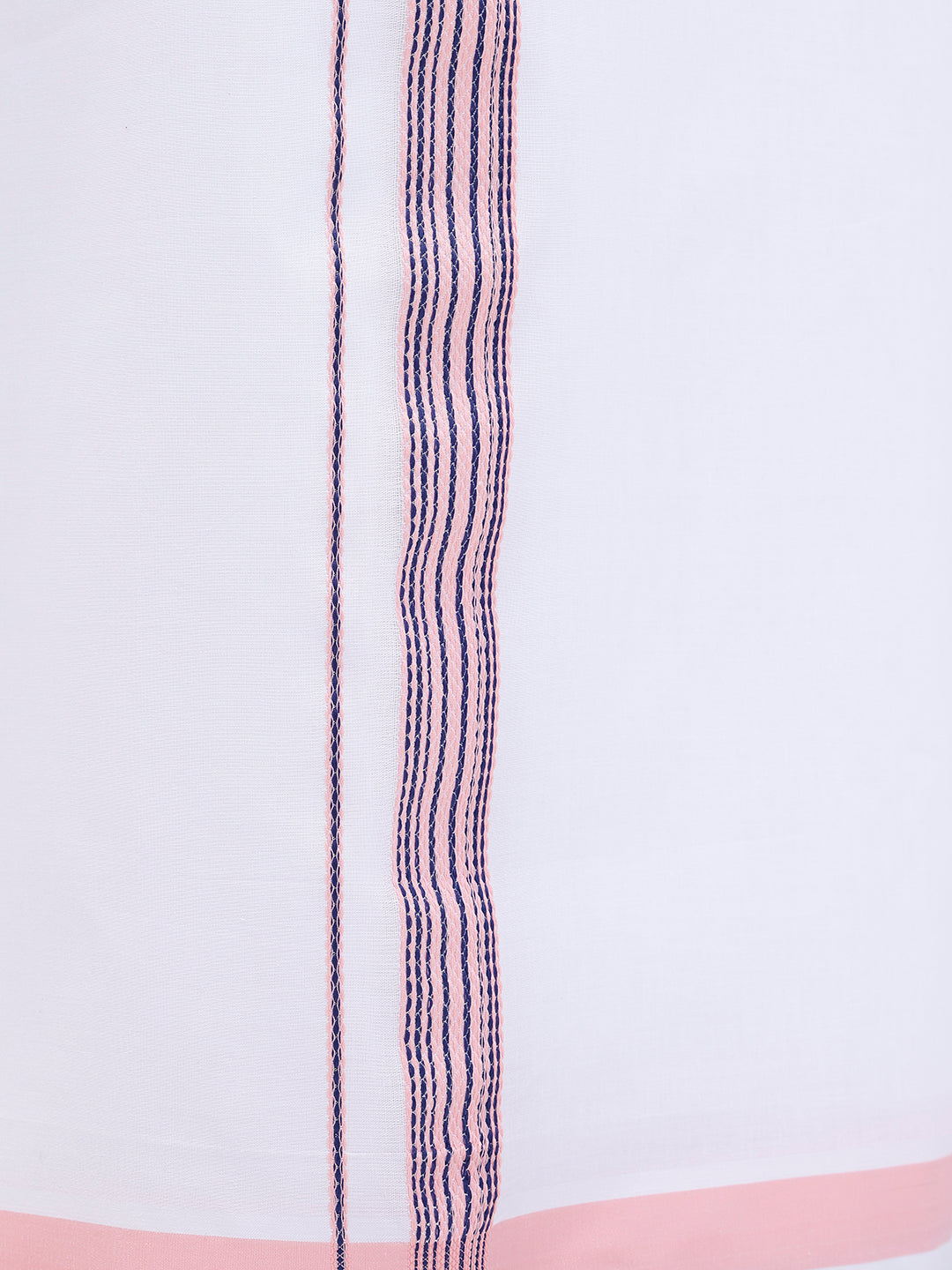 Men Soft Pink Matching Border Dhoti With Printed Shirt Set Fusion PS16