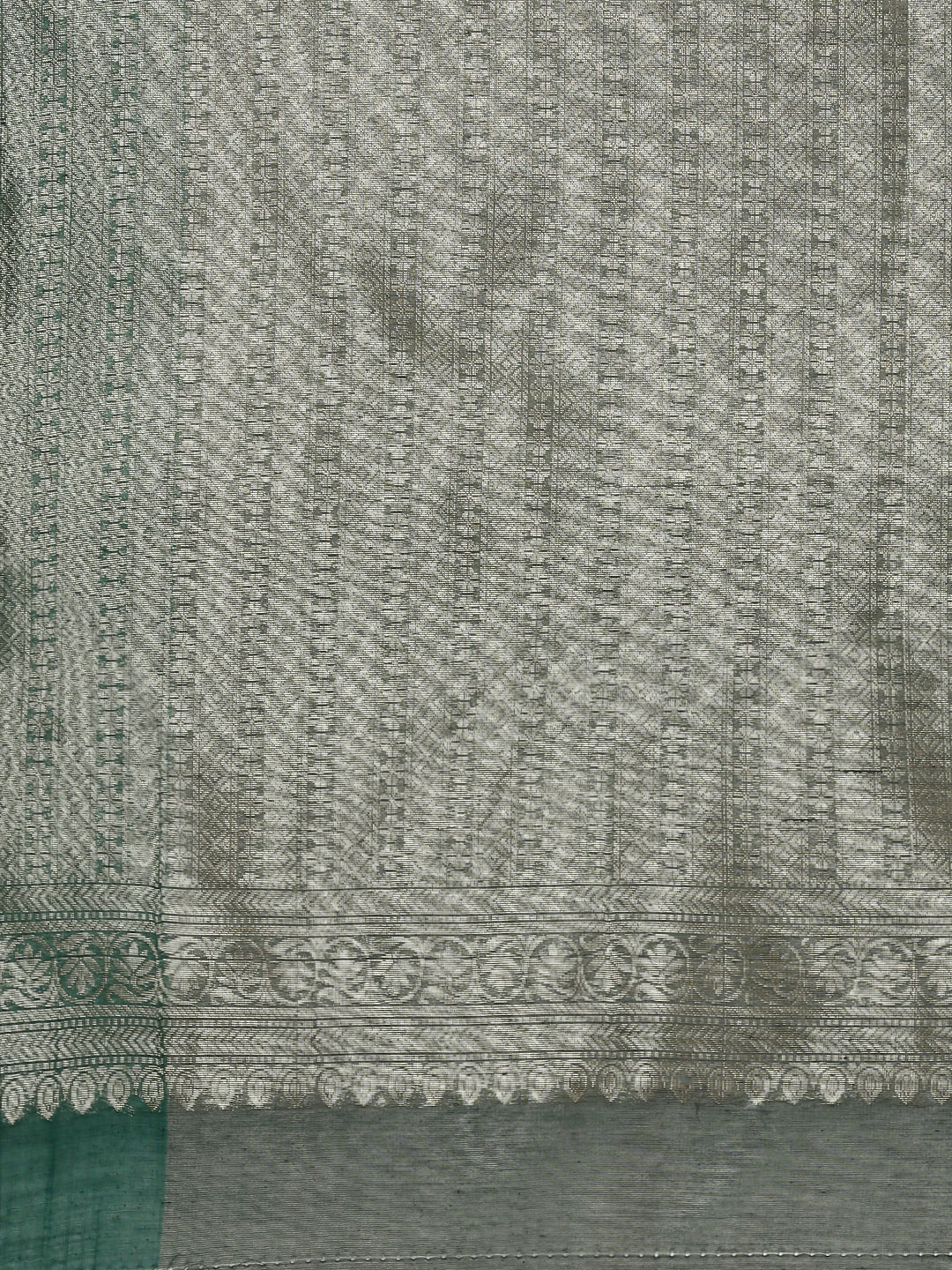 Women Green Semi Kora Cotton Saree SK117