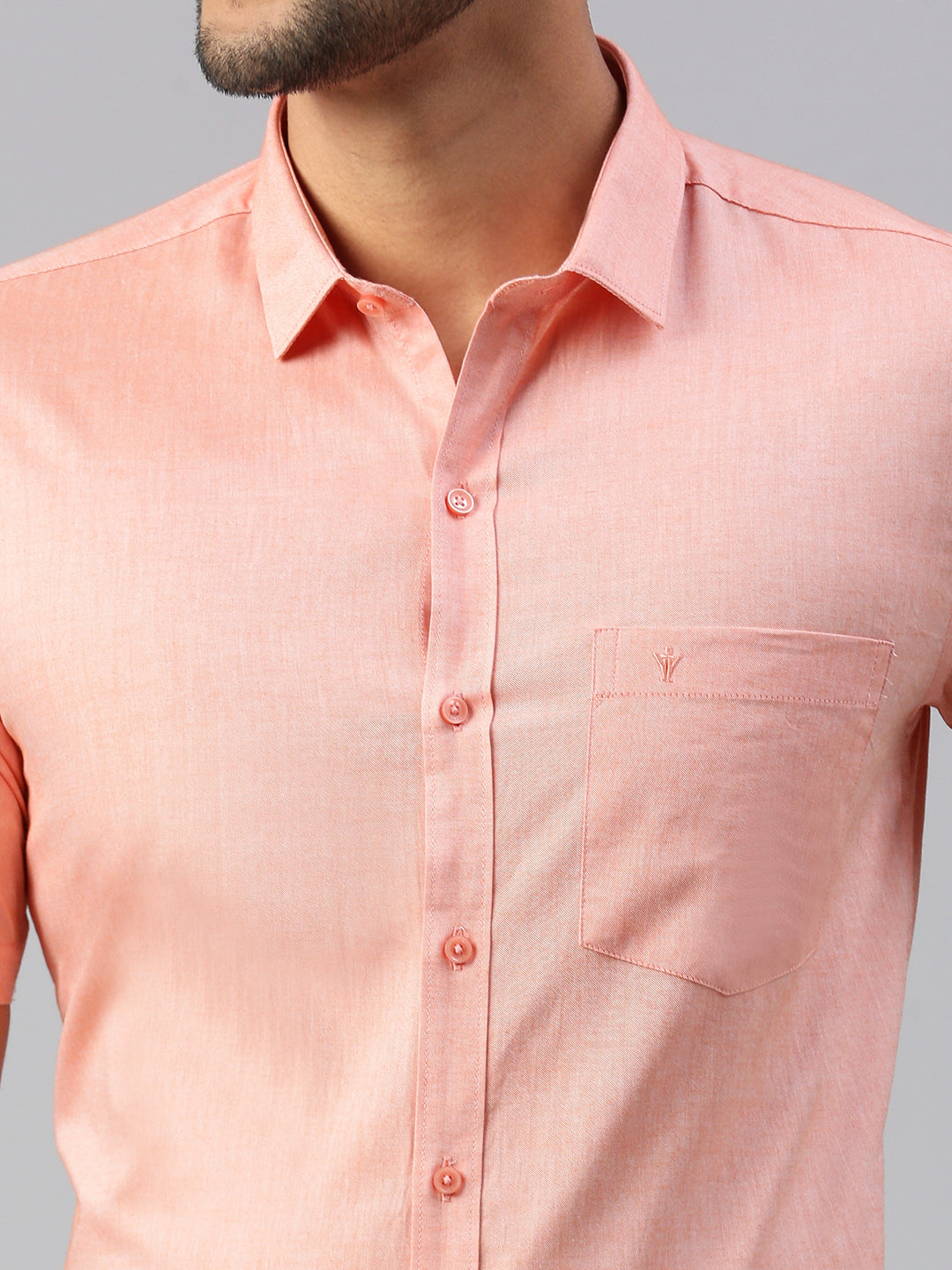 Men 100% Cotton Smart Fit Shirt Orange CL6 GD4