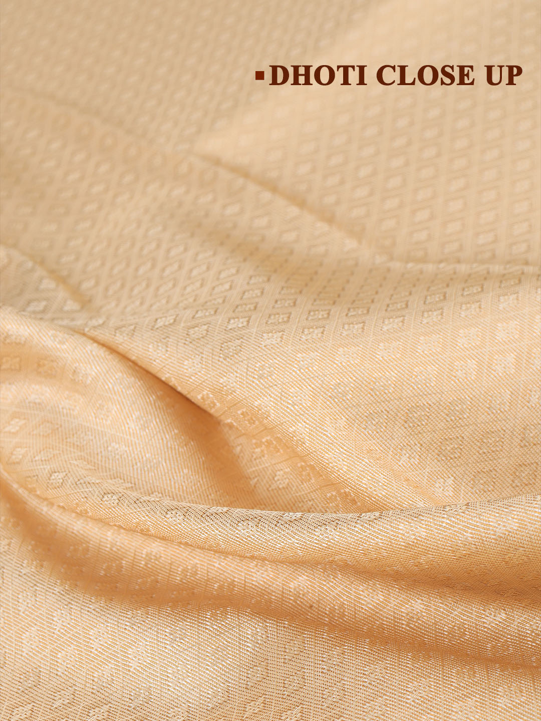 Men Art Silk Dhoti & Shirting Set Gold Moon Stone(2*1)