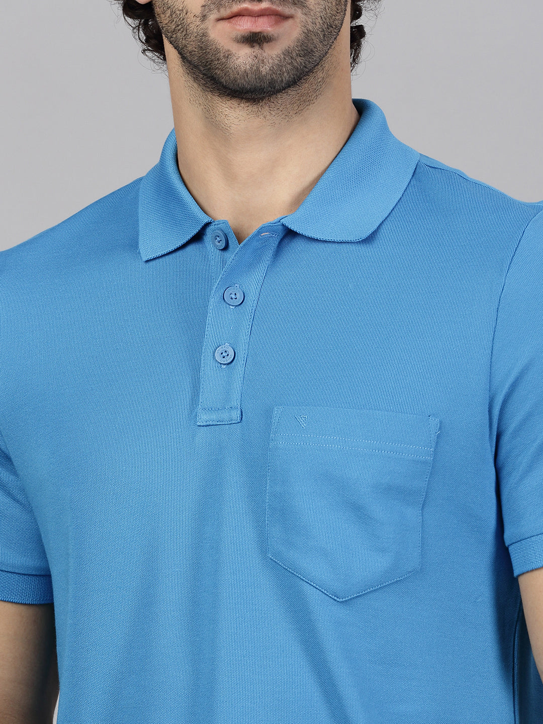 Men Cotton Rich Smart Fit Expert Polo T-Shirt Biza Blue EP26