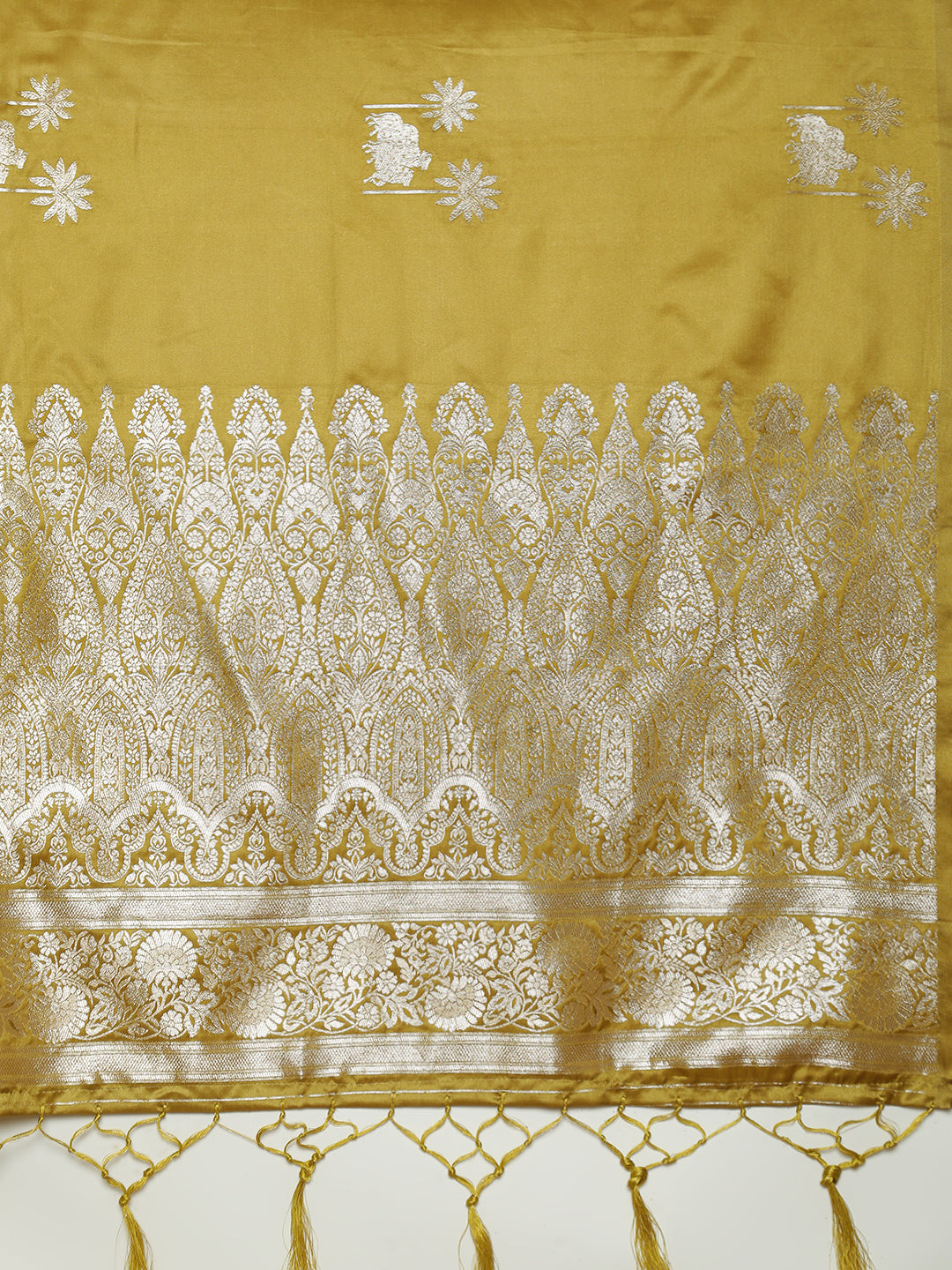 Women Olive Soft Silk Saree SS386