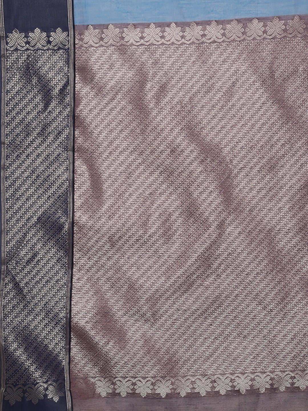 Women Blue Semi Kora Cotton Saree SK116