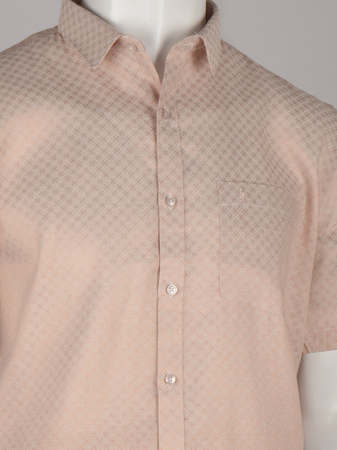 Men Copper Tissue Jacquard Half Sleeves Shirt with Matching Dhoti Set CD13
