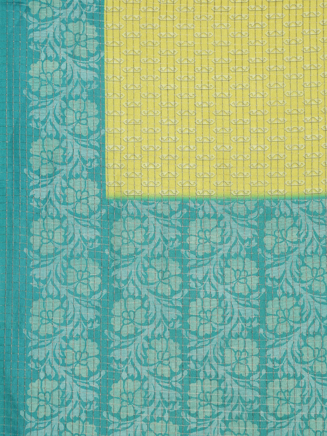 Women Yellow Semi Tussar Printed Saree ST312