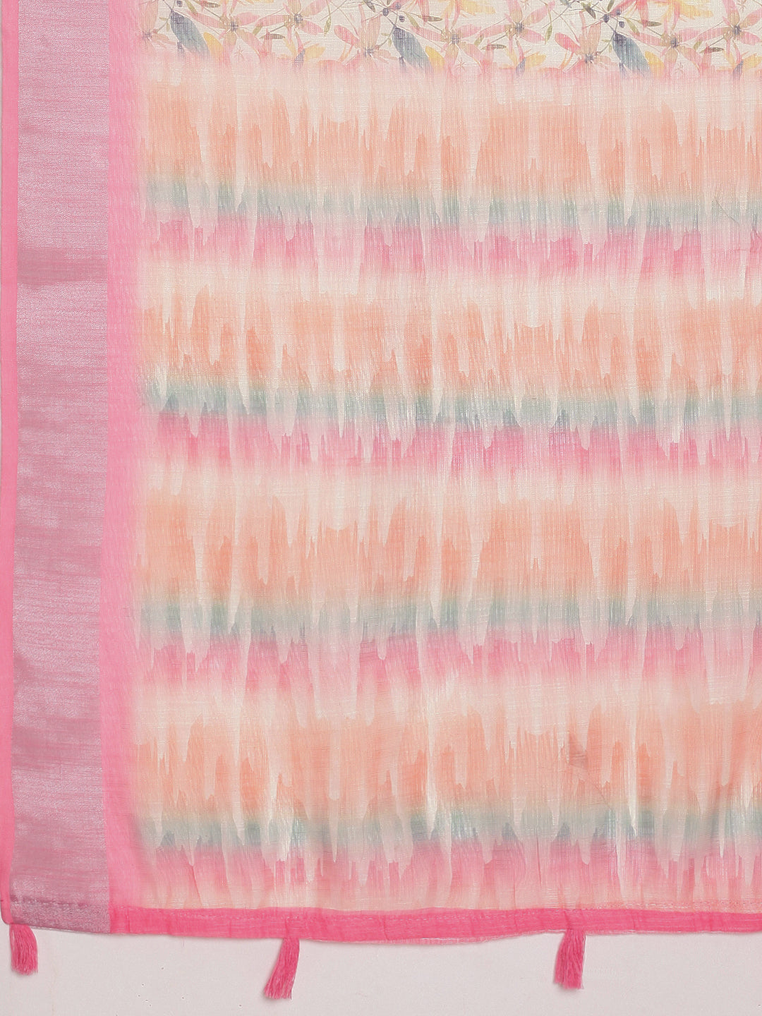 Women Pink Semi Linen Saree SL235