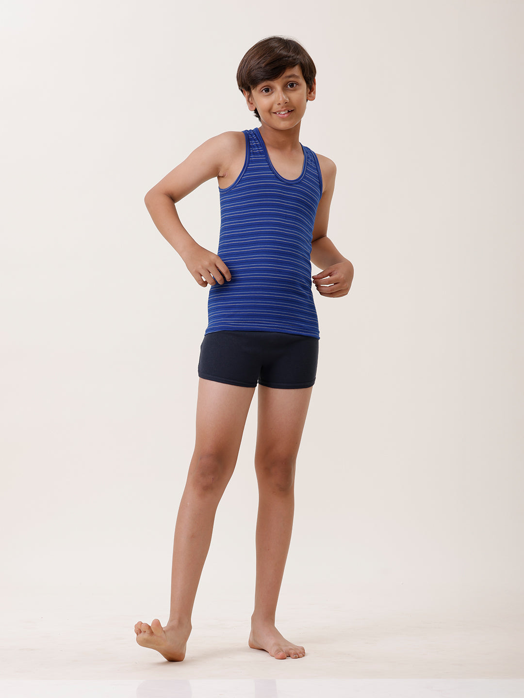 Boys Combed Cotton Assorted Colour Striped Vest (Pack of 4)