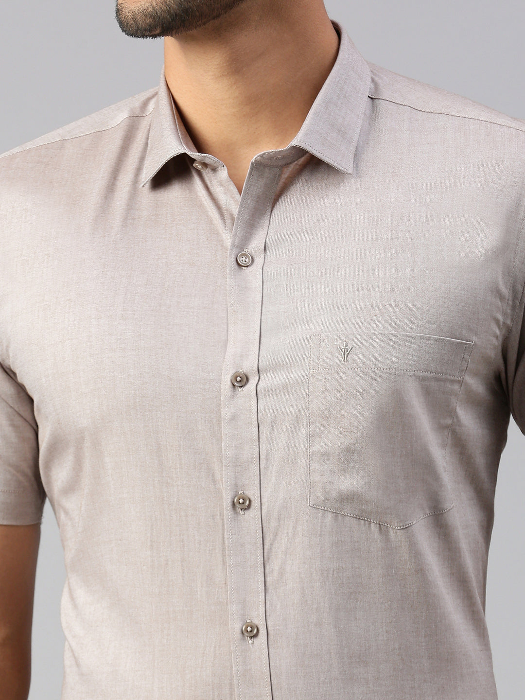 Men 100% Cotton Smart Fit Shirt Light Grey CL6 GD5