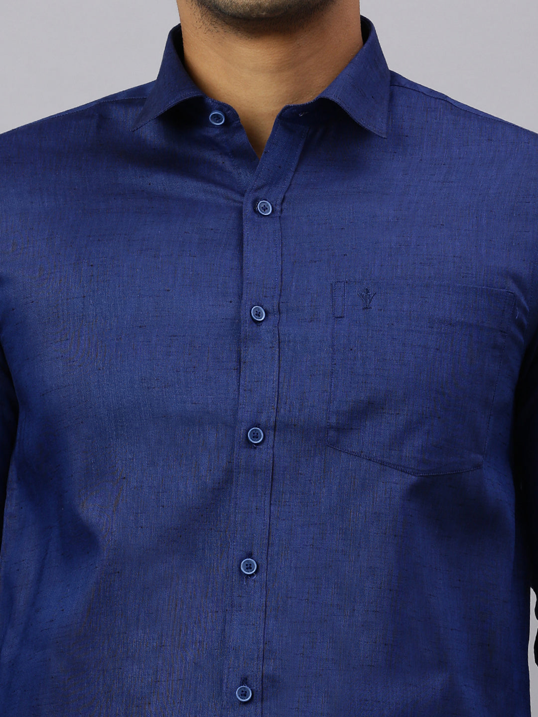 Men Cotton Rich C.Blue Shirt and Tissue Dhoti Set C80