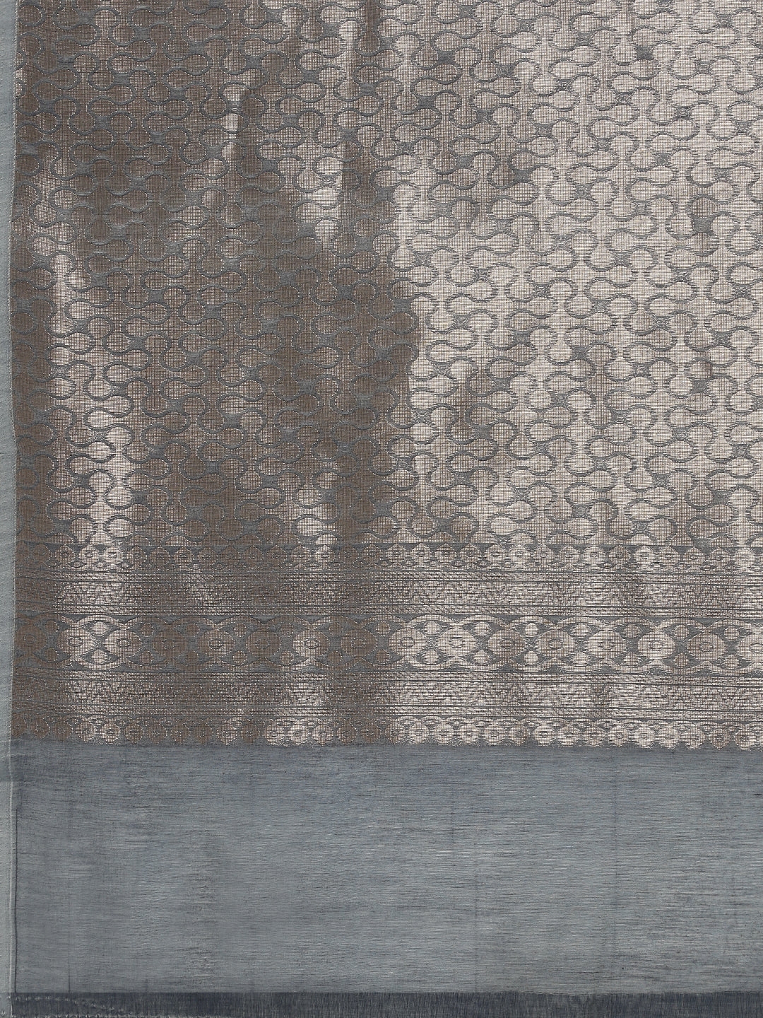 Women Semi Kora Cotton Dark Greyish Blue Saree SK123