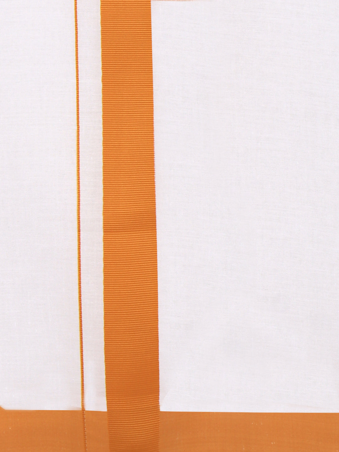 Men Cotton Blend Single Layer White Dhoti with Big Border WS23
