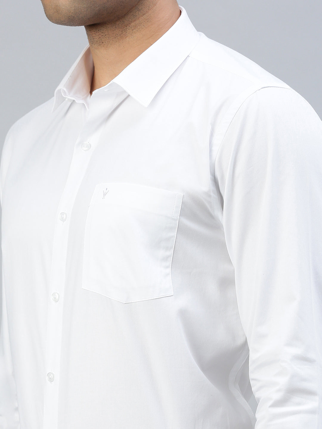 Men 100% Cotton White Shirt Classic Cotton