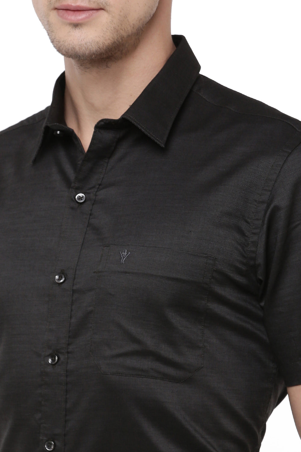 Men Premium Cotton Half Sleeves Shirt Black EL GP11
