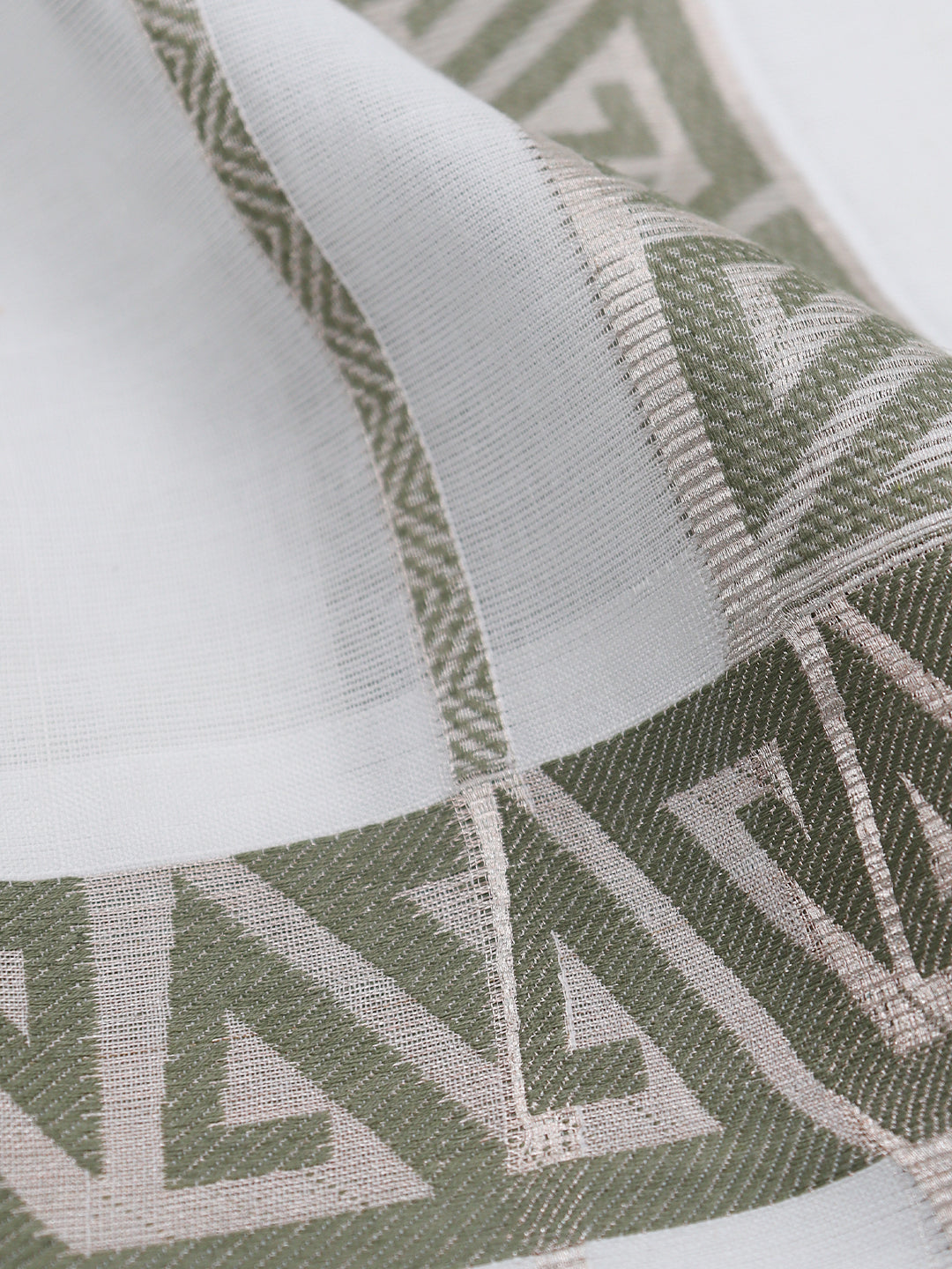 Men Premium Cotton Double Layer White Dhoti with Green Fancy Jari Border Luxury Club LC19