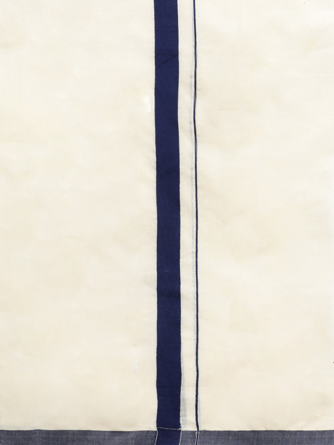 Men Kora Cotton Double Layer Dhoti with Navy Fancy Border LS03