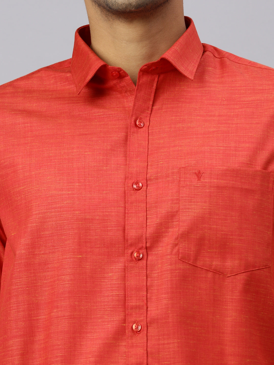 Men Rosewood Red Matching Border Dhoti & Half Sleeves Shirt Set CV4