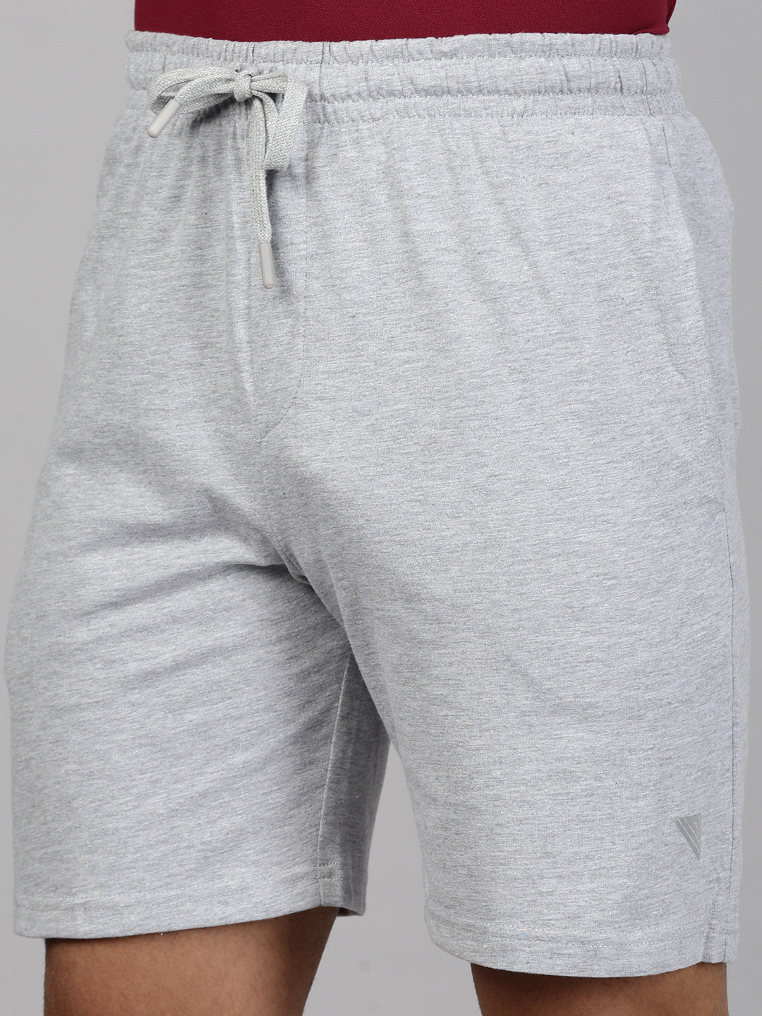 Men Maroon T-shirt and Grey Shorts Combo