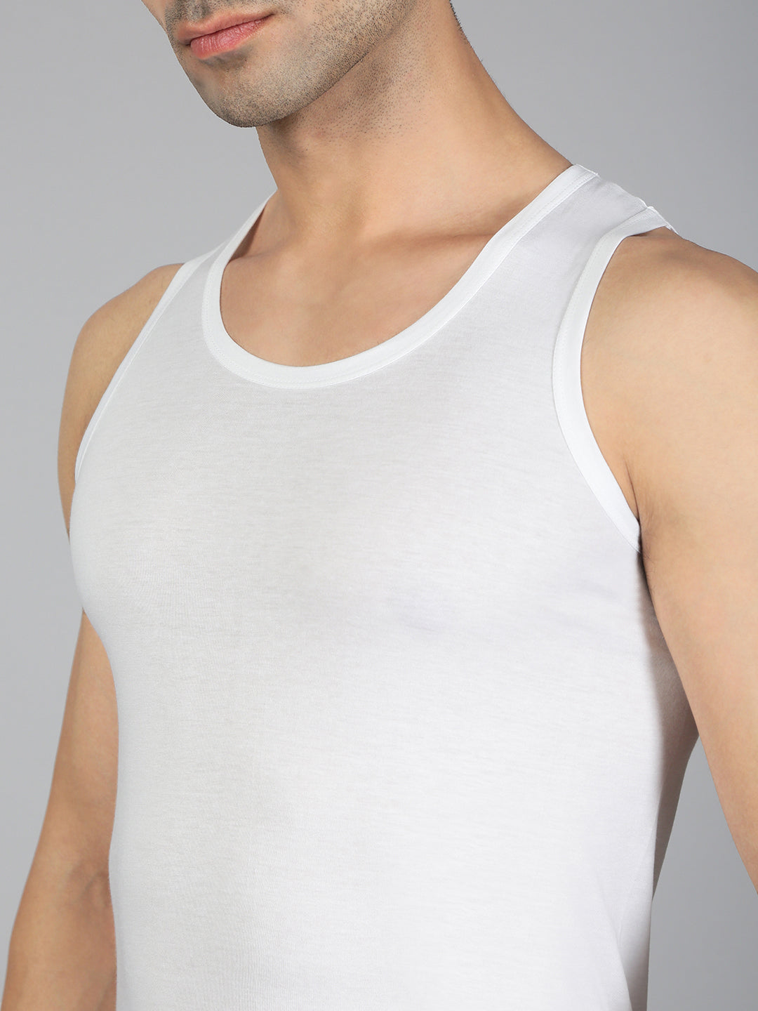 Men TENCEL™ Modal Fiber White vest RN