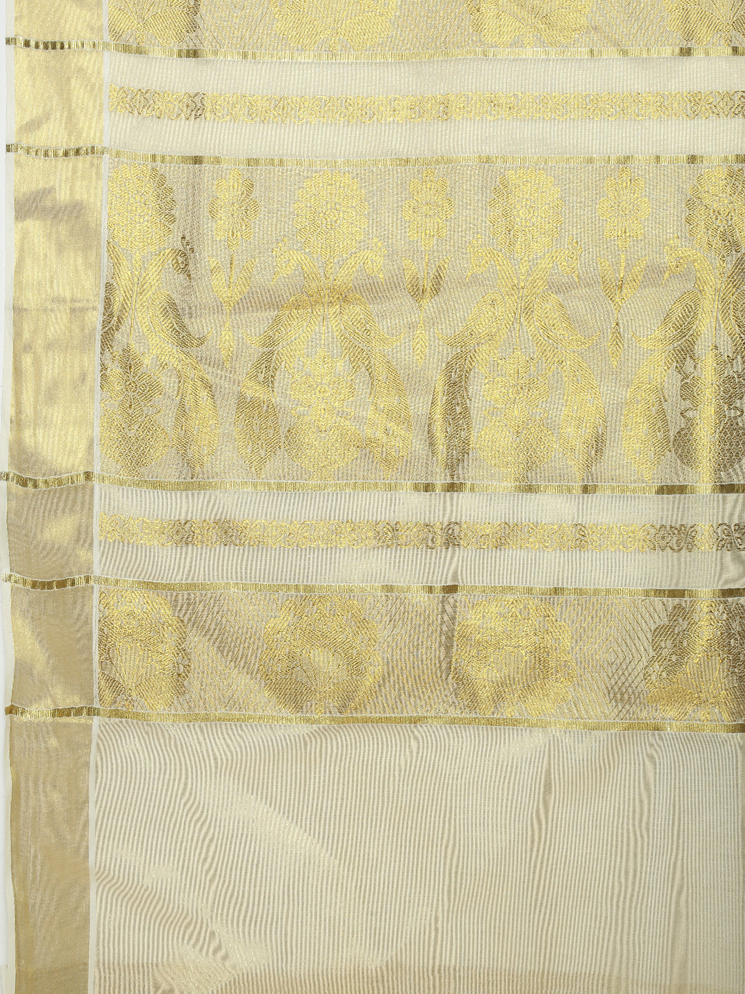 Women Traditional Kerala Tissue Gold Saree KS232