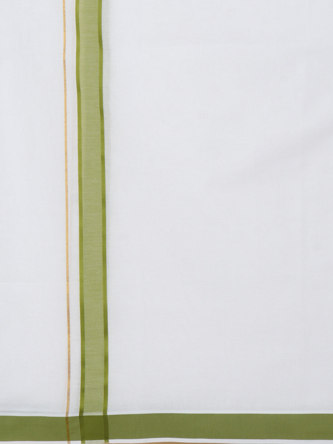 Men Cotton Blend Readymade Double Layer White Dhoti with Fancy Jari Border GFDA16