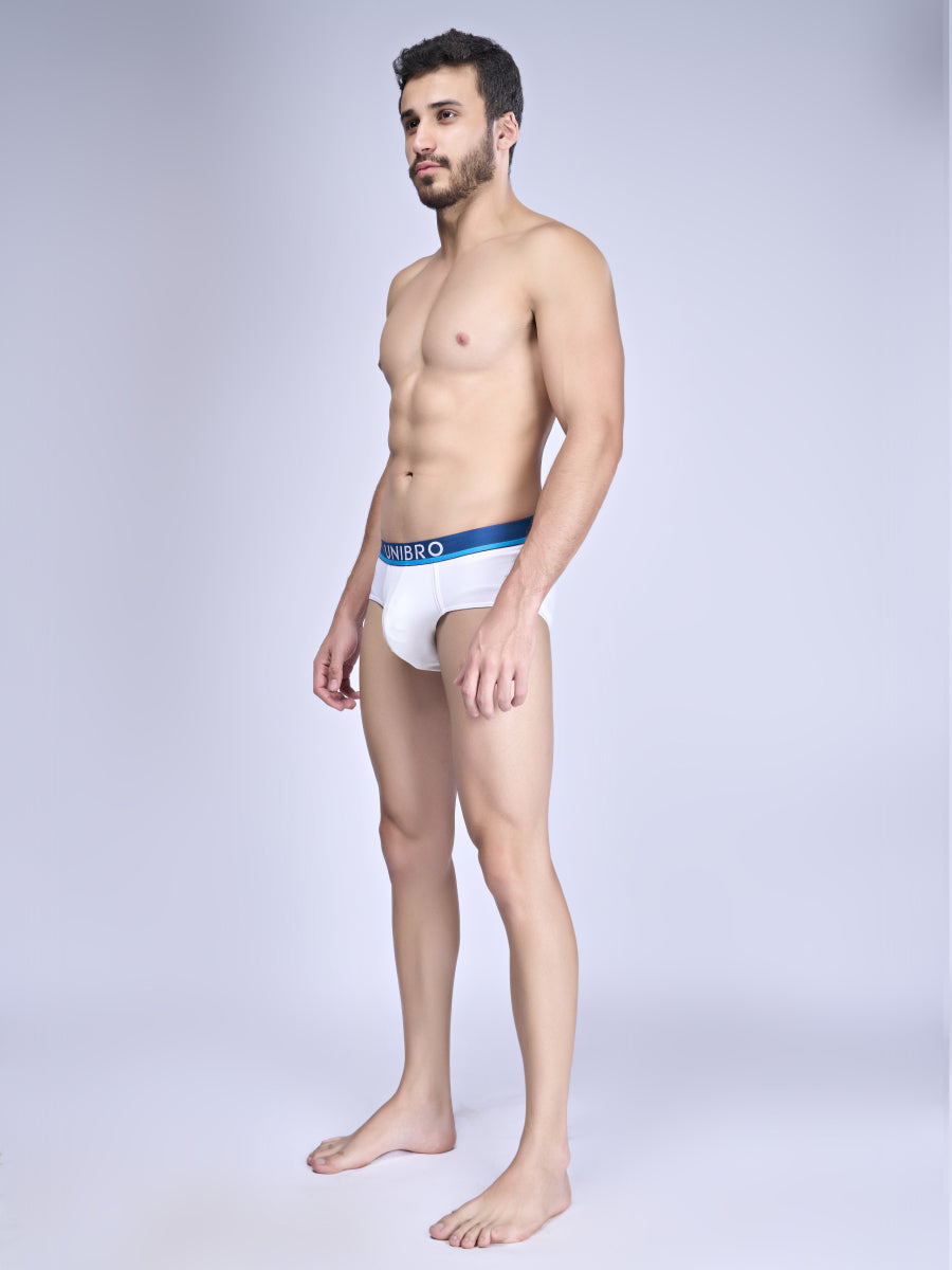 Men TENCEL™ Modal Fiber Outer Elastic White Brief