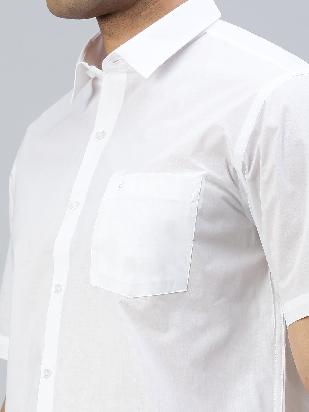 Men 100% Cotton Shirt Justice White