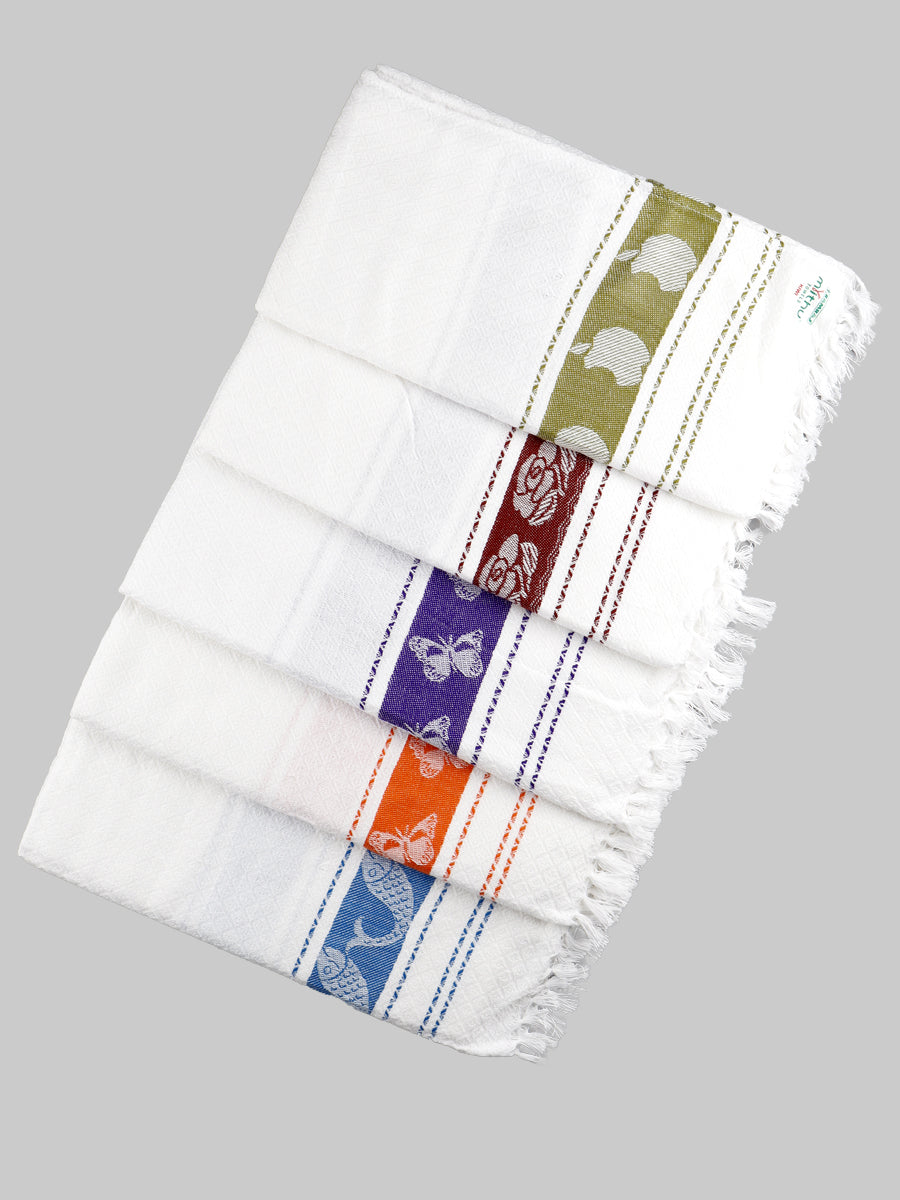 Cotton White Bath Towel Kiwi-Mix coloours
