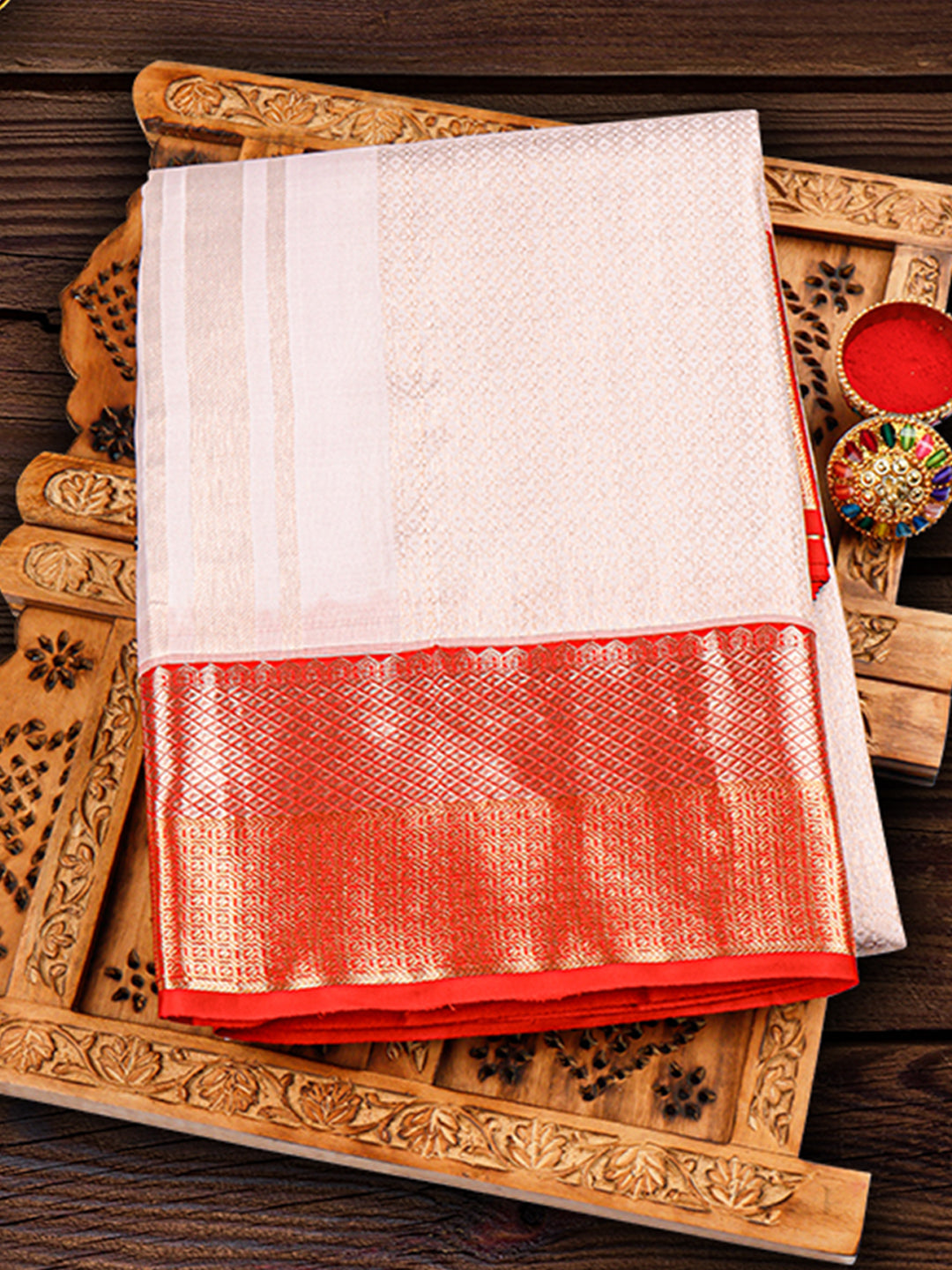 Premium Pure Silk Dhoti with Angavastram "Agarshanaa"