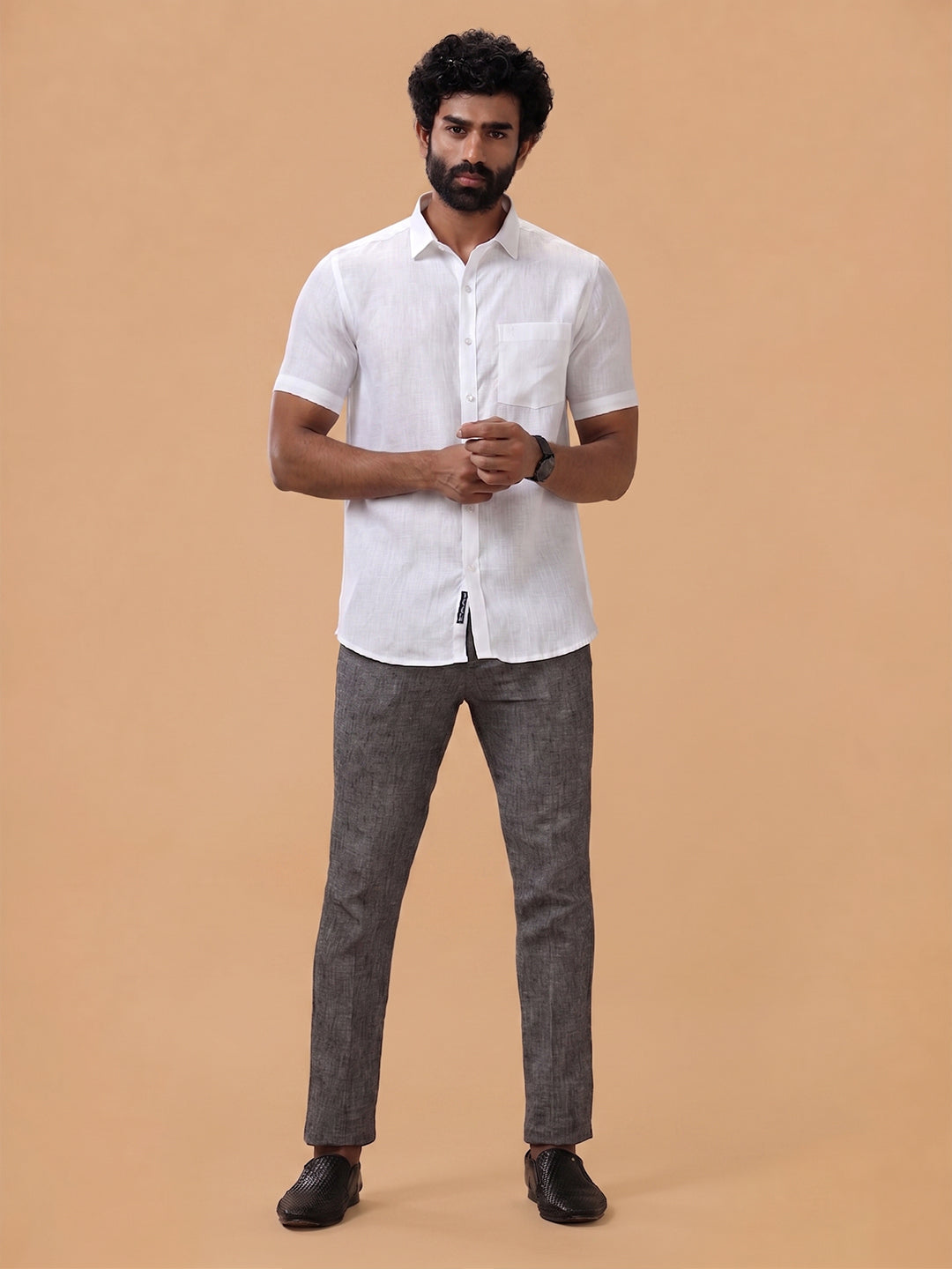 Pure Linen White Shirt – Linen Park 5605 | Fine 60 LEE