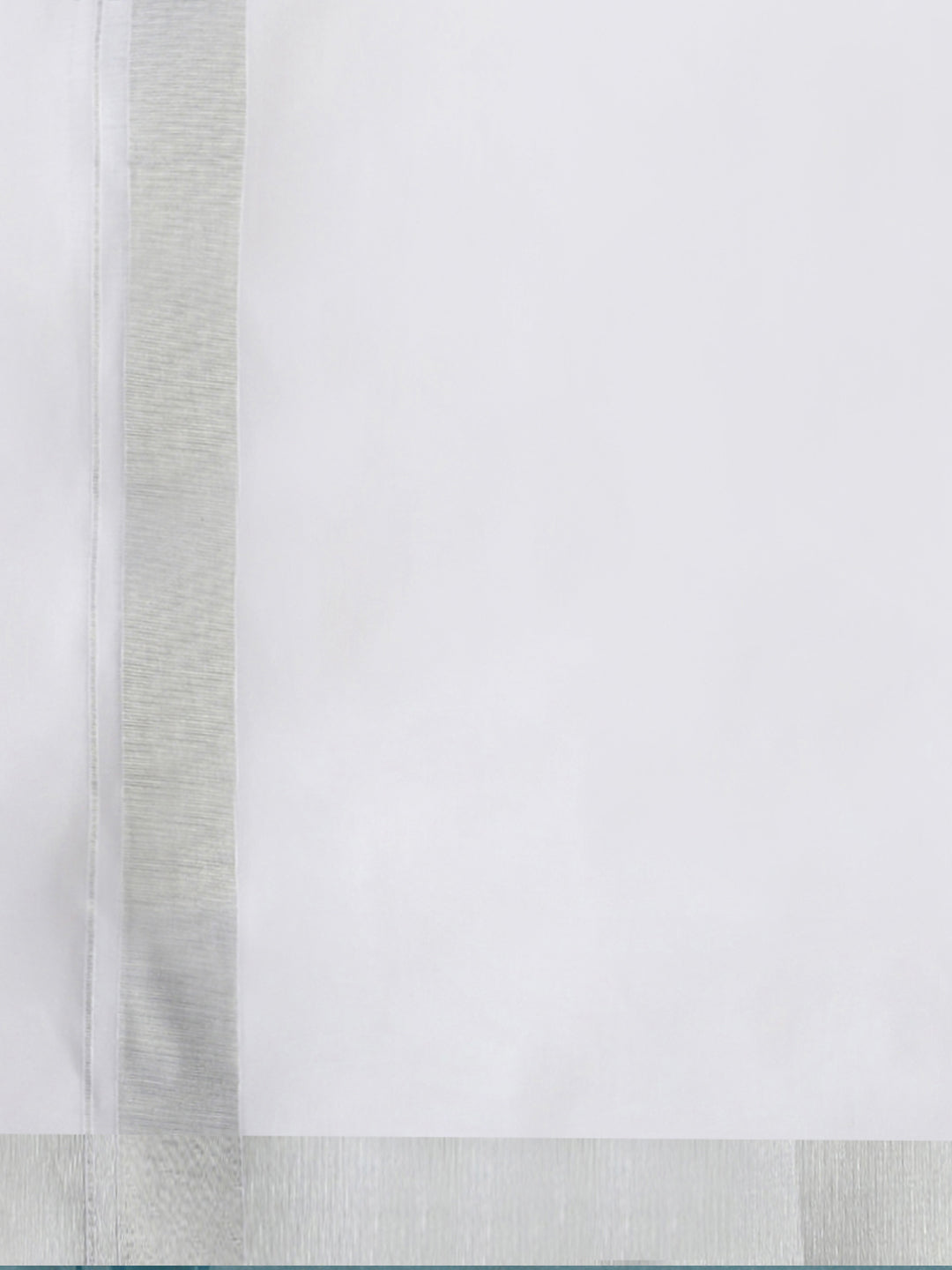 Men 100% Cotton Double Layer White Dhoti  with 1 1/2"Silver Jari Border Special Pet