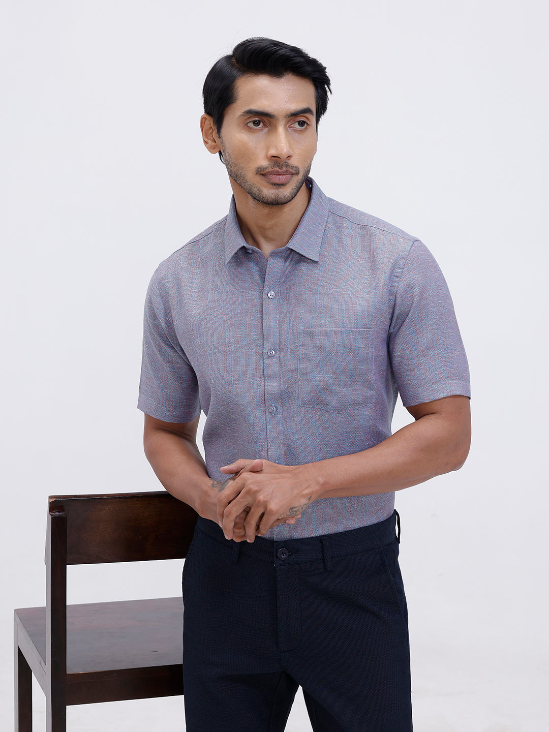 Men Cotton Rich Shirt Greeny Blue Trendy 12 YL13