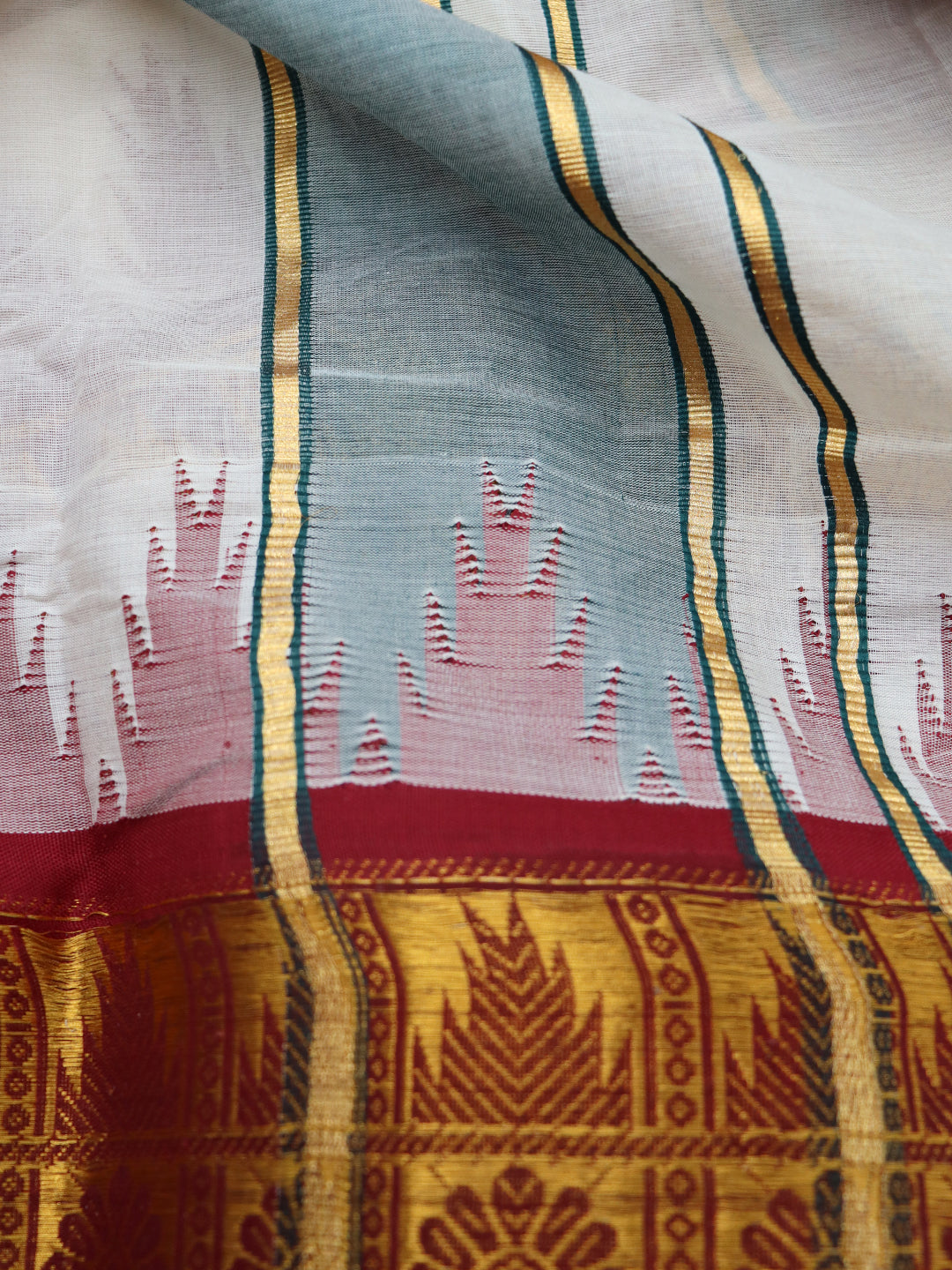 Men Kora Cotton Fancy Jari Border Panchakacham with Angavasthram (9+5) Seshachalam