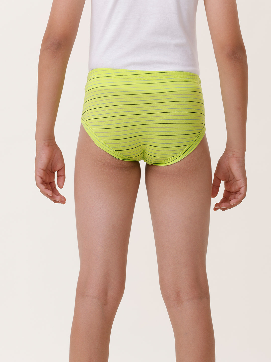 Boys Combed Cotton Assorted Colour Striped Brief (Pack of 4)