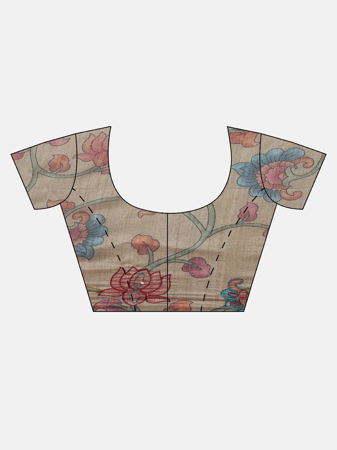 Women Blue with Brown Semi Raw Silk Embroidered Saree SRS110